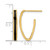 14K Yellow Gold Polished with Black Enamel Oval J-Hoop Post Earrings, 22 mm - View 4