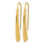 14K Yellow Gold Hollow Polished Drop Bar Threader Earrings, 39 mm - View 2