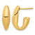 14K Yellow Gold Hollow Polished Hollow J-Hoop Post Earrings, 20 mm, 12.4 mm Wide, 6.5 mm Thick