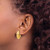 14K Yellow Gold Hollow Polished Hollow J-Hoop Post Earrings, 20 mm, 12.4 mm Wide, 6.5 mm Thick - View 3