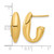 14K Yellow Gold Hollow Polished Hollow J-Hoop Post Earrings, 20 mm, 12.4 mm Wide, 6.5 mm Thick - View 4