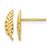14K Yellow Gold Polished and Diamond-Cut Leaf Post Drop Earrings, 12.5 mm