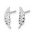 Rhodium-Plated 14K White Gold Polished and Diamond-Cut Leaf Post Drop Earrings, 12.5 mm - View 2