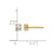 14K Yellow Gold with Rhodium Polished and Diamond-Cut Stud Earrings, 4 mm - View 4