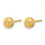 14K Yellow Gold Hollow Polished/Satin and Diamond-Cut Ball Stud Earrings, 6 mm - View 2