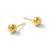 14K Yellow Gold Hollow Polished/Satin and Diamond-Cut Ball Stud Earrings, 6 mm - View 5