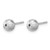 Rhodium-Plated 14K White Gold Hollow Polished/Satin and Diamond-Cut Ball Stud Earrings, 6 mm - View 2