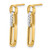 14K Yellow Gold with Rhodium Polished and Diamond-Cut Link Dangle Earrings, 23.2 mm - View 2