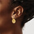 14K Yellow Gold Polished and Textured Circle Dangle Earrings, 22 mm - View 3