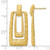 14K Yellow Gold Hollow Polished and Satin Rectangle Dangle Earrings, 35.4 mm - View 4
