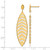 14K Yellow Gold Polished Diamond-Cut Post Dangle Leaf Drop Earrings, 54.25 mm - View 4