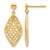 14K Yellow Gold Hollow Polished Diamond-Cut Post Dangle Earrings, 26.3 mm