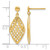 14K Yellow Gold Hollow Polished Diamond-Cut Post Dangle Earrings, 26.3 mm - View 4
