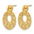 14K Yellow Gold Hollow Polished Diamond-Cut Oval Post Dangle Earrings, 24 mm - View 2