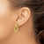 14K Yellow Gold Hollow Polished Diamond-Cut Oval Post Dangle Earrings, 24 mm - View 3