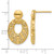 14K Yellow Gold Hollow Polished Diamond-Cut Oval Post Dangle Earrings, 24 mm - View 4