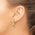 14K Yellow Gold Hollow Polished Cultured Freshwater Pearl Flower Post Dangle Earrings, 30 mm - View 3