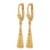 14K Yellow Gold Hollow Polished and Diamond-Cut Dangle Leverback Drop Earrings, 35 mm - View 2