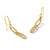 14K Yellow Gold Polished and Diamond-Cut Link Dangle French Wire Earrings, 38.5 mm - View 5