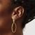 14K Yellow Gold Polished Link Design Leverback Hoop Earrings, 48 mm - View 3