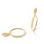 14K Yellow Gold Polished Link Design Leverback Hoop Earrings, 48 mm - View 5