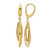 14K Yellow Gold Polished/Textured Triple Oval Dangle Leverback Earrings, 44 mm