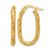 14K Yellow Gold Polished Twisted Oval Hoop Earrings, 26 mm