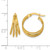 14K Yellow Gold Polished Hoop Earrings, 19 mm - View 4