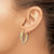 Rhodium-Plated 14K Two-Tone Gold Hollow Polished and Diamond-Cut Hoop Earrings, 25.5 mm - View 3