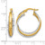 Rhodium-Plated 14K Two-Tone Gold Hollow Polished and Diamond-Cut Hoop Earrings, 25.5 mm - View 4