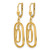 14K Yellow Gold Polished Ovals Dangle Leverback Drop Earrings, 40 mm - View 2