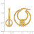 14K Yellow Gold Hollow Polished Fancy Hoop Earrings, 25 mm - View 4