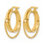14K Yellow Gold Polished Hoop Earrings, 24 mm, 4.25 mm Wide - View 2