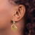 14K Yellow Gold Hollow Polished and Diamond-Cut Circles Dangle Leverback Drop Earrings, 36.4 mm - View 3