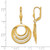 14K Yellow Gold Hollow Polished and Diamond-Cut Circles Dangle Leverback Drop Earrings, 36.4 mm - View 4