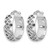 Rhodium-Plated 14K White Gold Polished and Brushed Fancy Hoop Earrings, 19 mm - View 2