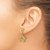 14K Yellow Gold Polished and Textured Fancy Dangle Stud Earrings, 26 mm - View 3