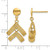14K Yellow Gold Polished and Textured Fancy Dangle Stud Earrings, 26 mm - View 4