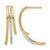 14K Yellow Gold with Rhodium Polished and Diamond-Cut 3-Row Drop Post Hoop Earrings, 27 mm
