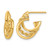 14K Yellow Gold Hollow Polished Twisted J-Hoop Post Earrings, 17.4 mm