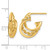 14K Yellow Gold Hollow Polished Twisted J-Hoop Post Earrings, 17.4 mm - View 4