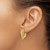 14K Yellow Gold Hollow Polished Crystal J-Hoop Post Earrings, 17 mm - View 3