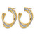 14K Yellow Gold Hollow with White Rhodium Polished and Stud Earrings, 25.11 mm - View 2