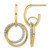 14K Yellow Gold with Rhodium Polished/Twisted Circles J-Hoop Post Earrings, 31.25 mm