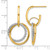 14K Yellow Gold with Rhodium Polished/Twisted Circles J-Hoop Post Earrings, 31.25 mm - View 4
