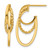 14K Yellow Gold Polished and Twisted Oval J-Hoop Post Earrings, 26.5 mm