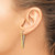 14K Yellow Gold Polished with Crystal Triangle Hoop Earrings, 32.9 mm - View 3
