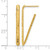 14K Yellow Gold Polished and Diamond-Cut Triangle J-Hoop Post Earrings, 32.5 mm - View 4