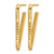 14K Yellow Gold Polished and Diamond-Cut Triangle Post Hoop Earrings, 32.5 mm - View 2