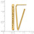 14K Yellow Gold Polished and Diamond-Cut Triangle Post Hoop Earrings, 32.5 mm - View 4
